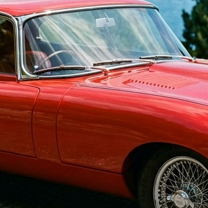 Red 1961 Jaguar E-Type Windshield Trim